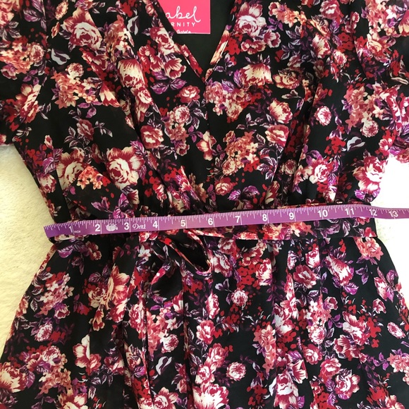 Isabel Maternity Purple Floral Bell Sleeve Dress - Picture 7 of 15